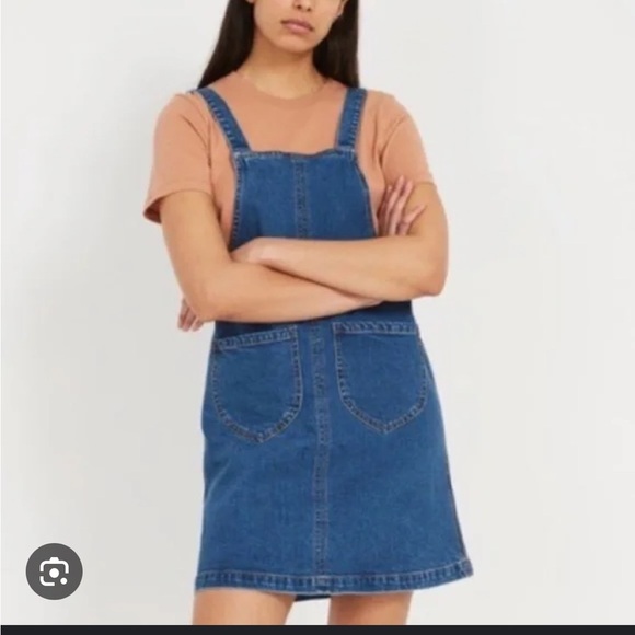 Frank & Oak Denim Pinafore Dress NWT - Picture 1 of 8